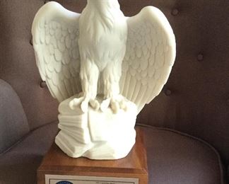 Large alabaster eagle.