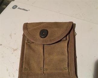 Ammo pouch for 45 caliber pistol. Dated 1943.