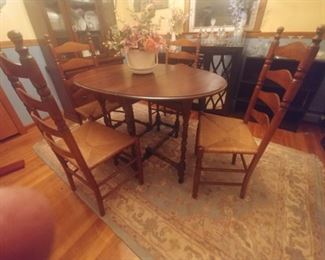 Set of 6 lot of back chairs $175 mahogany gateleg table 125
