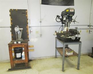 Jet Manual Milling Machine .  (Right)  Arbor Press (Left)