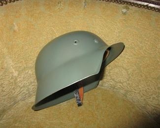 German WW II Helmets. Exact steel reproductions. Two types.  300 available new in boxes