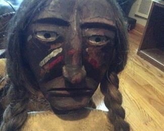 Hand carved folk art Native American wooden hand crafted Unique very old folk art one of a kind