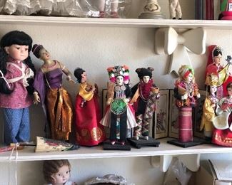 Dolls on shelves