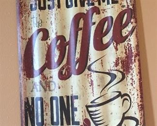 Tin Metal Coffee Sign
