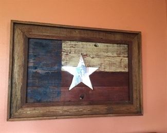 Cedar Wood Framed Texas Flag with Mirror