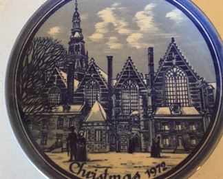 Genuine Delft Christmas Plate Old Church Amsterdamn