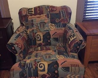 Oversized Side Chair with Ottomsn