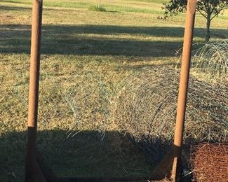 Tractor Attachment Forklift for Bales of Hay, Anchors, Bob Wire