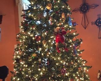 Approximately 12' Evergreen Christmas Tree Lighted