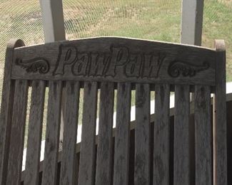 Paw Paw & Nene Rustic Rocking Chairs & Table