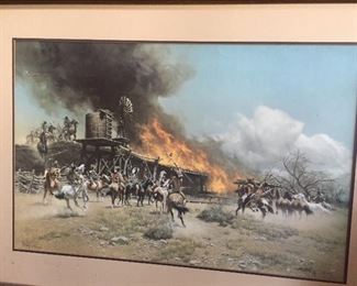 Burning the Way Station, Frank McCarthy, Windrush Gallery, Sedona AZ. 592/1000 @1979