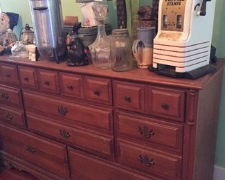 Sprague & Carleton Buffet Cabinet, U.S. Postage Stamp Machine, Assorted Crosses, Household Items