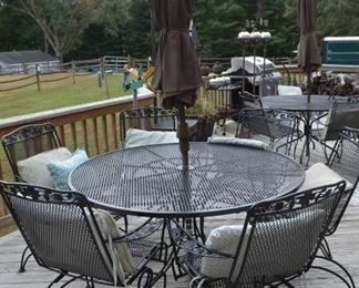 table and chairs/umbrella $240