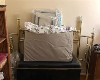 hope chest, brass bed