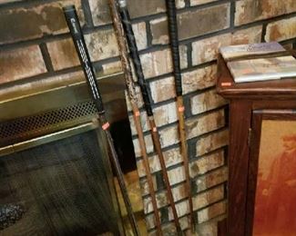 Antique wood golf clubs