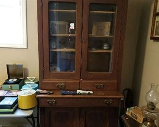 This Kitchen or Library cabinet is marked at $400. Look at the woodwork!