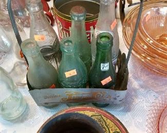 An antique Pepsi bottle carrier