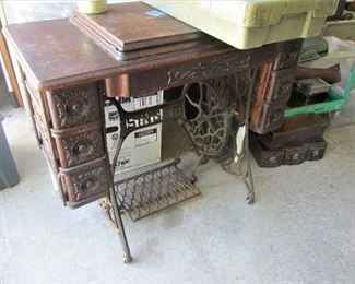 Antique Singer sewing machine table