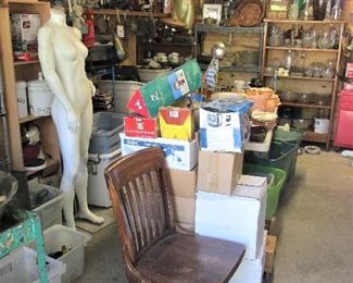 Full scale mannequin, vintage wood chair, and TONS more to browse! Something for everyone!