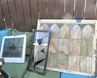 Beautiful, antique stained glass window panels.