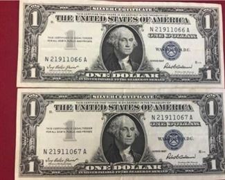 US $1 Silver Certificates 1957