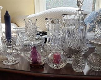 Lead crystal vases and bowls from Gorham, Galway and other glass manufactures