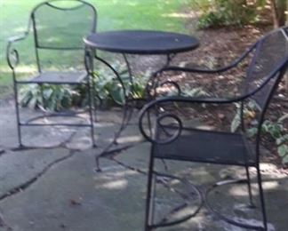 Wrought iron bistro set. 