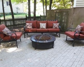 Patio set, indoor/outdoor sofa and 2 chairs. 