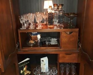 Barware, Crystal Wine & Water Glasses, Martini Glasses, Champagne Glasses. 