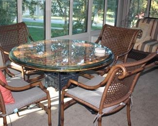 Patio table and 6 chairs (Chairs purchased at Halls)