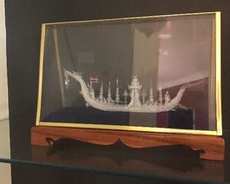 Hand Blown glass ship