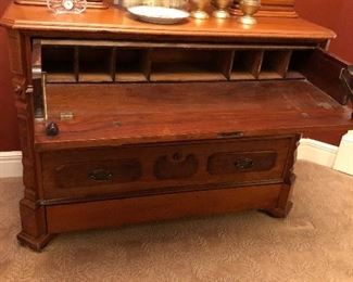 Victorian walnut desk (pristine condition)