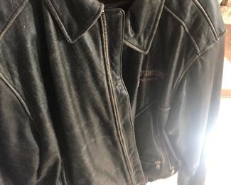 distressed leather harley coat
