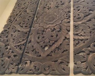 A beautiful carved wooden triptych
