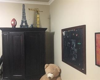 Chest, chalkboard and legos