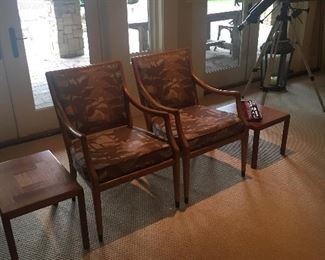 Pair of side chairs and tables