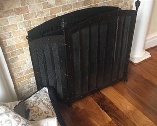 Wrought iron fireplace screen