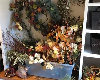 Large assortment of faux floral pieces