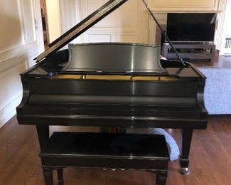 selling an antique Steinway & Sons Model O with  beautiful ebony polish. The Steinway & Sons Model O was also known as the "Living Room Grand" and is a piano with power, depth and resonance.  It's sound is particularly warm and rich for a piano just barelyunder 6 feet. The serial number is 159029.  
