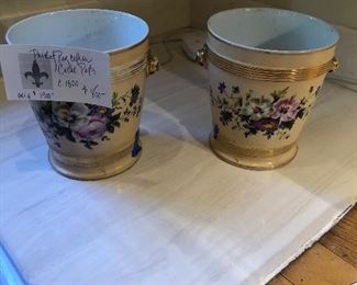 Pair of porcelain cache pots c. 1820 Originally $1900 asking $800