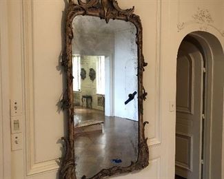 A Louis XV style painted wood mirror, 19th century measures 67" tall x 35" wide valued at $6000 - $8000 asking.  asking $1800.