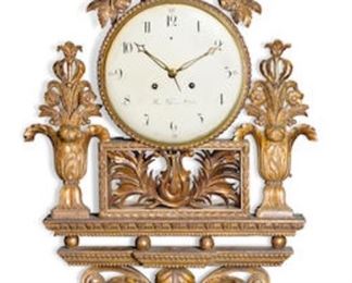A Swedish Neoclassical carved and gilt wood clock by Wilhelm Pauli, Stockholm, late 18th century.  Valued at $3000 - $5000 asking $900