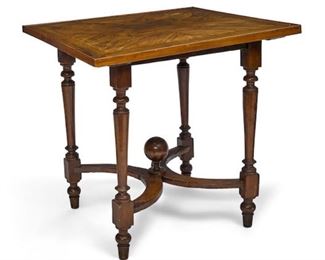 A Continental Baroque style walnut table 18th century or later 30.25"h x 31.5" sq. valued at $1000 - $1500 asking $600