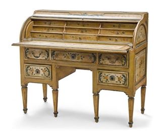 A continental neoclassical style cylinder desk composed of 18th century and later elements.  41"h x 20"d x 46"w. Valued at $1500 - $2000 asking $980