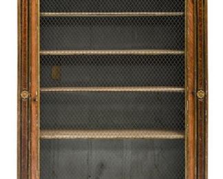 An Italian neoclassical style parcel gilt and painted wood wire door bibliotecque.  Approximately 69"h x 53"w x 16"d.  Valued at $2500 - $3500 asking $1200