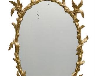 George III style gilt wood mirror 35"h x 19"w valued at $800 - $1200 asking $400 some decorative pieces need reattaching