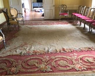 A Savonnerie carpet, late 19th century 26'6" x 19'.  Valued at $3000 - $5000 asking $1500