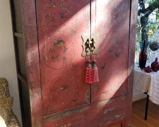Insanely Cool Large red Asian cabinet/entertainment/armoire