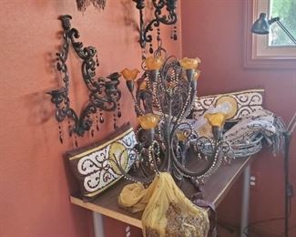 Super Eclectic Mix of Lighting, Pillows, Scarves etc.