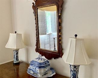 Chippendale mirror with eagle